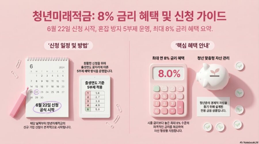 청년미래적금 6월 22일 신청 시작 , 5부제 날짜·최대 8% 금리 정리